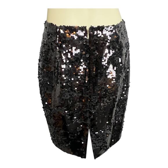 Express Design Studio Sequin Pencil Mini Skirt Black 4 Club Party Disco Festival - Picture 4 of 7